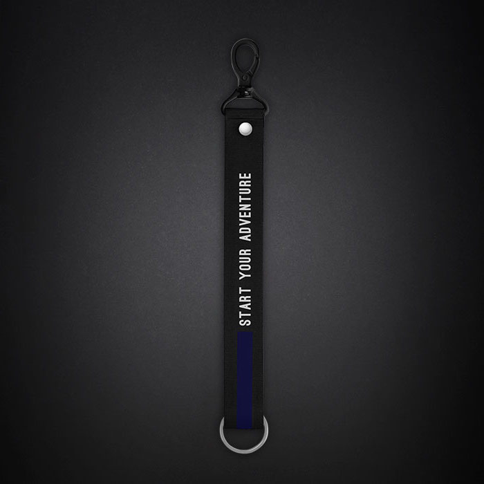  Medium Dark Blue Text Line Lanyard 