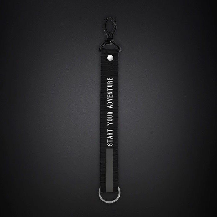 Medium Dark Grey Text Line Lanyard