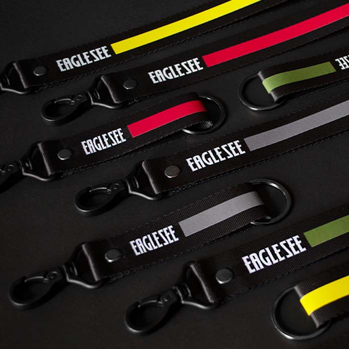  Medium Red Text Line Lanyard 