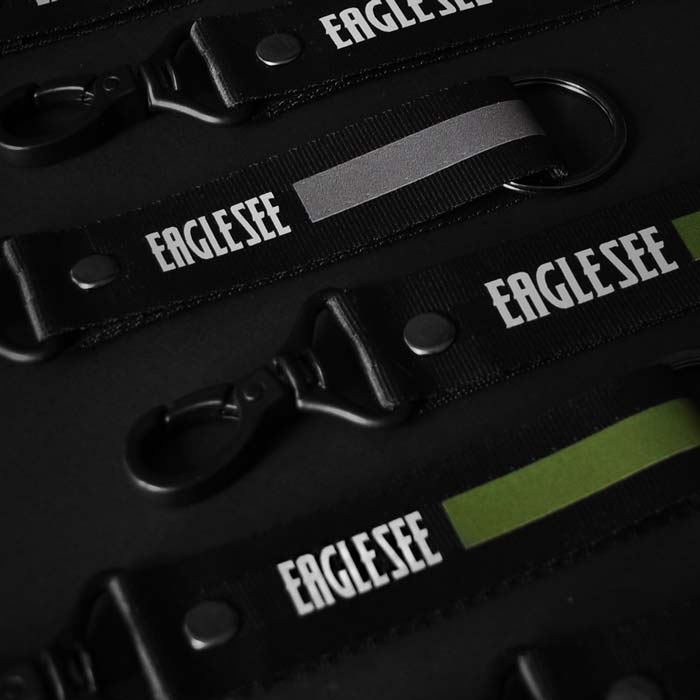 Small Black Text Line Lanyard