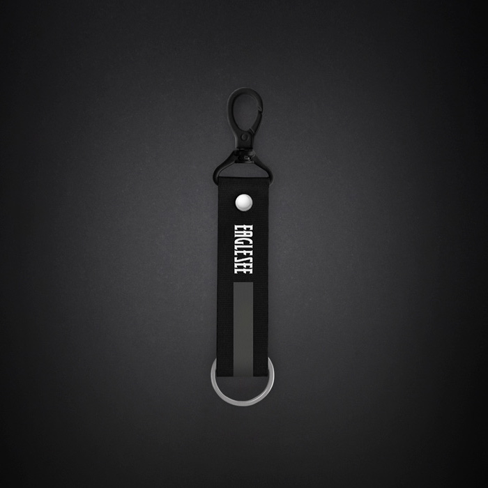 Small Dark Grey Text Line Lanyard