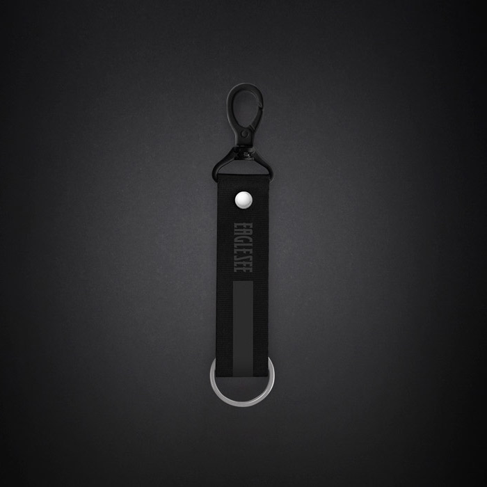 Small Black Text Line Lanyard