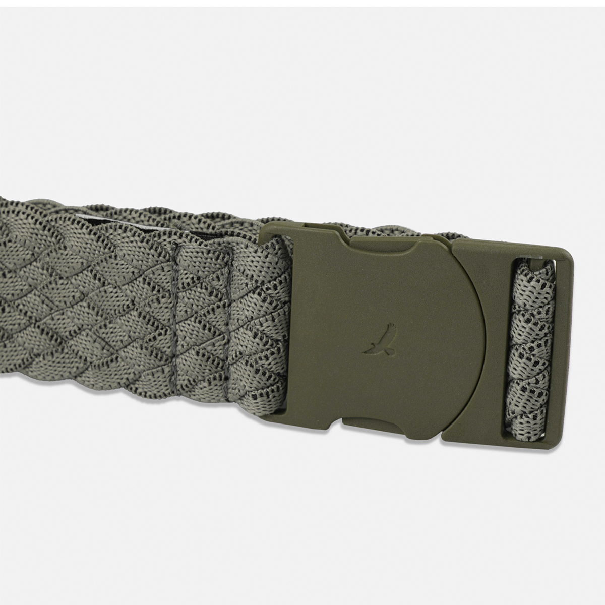 Slim Woven Olive Green Stretch Belt