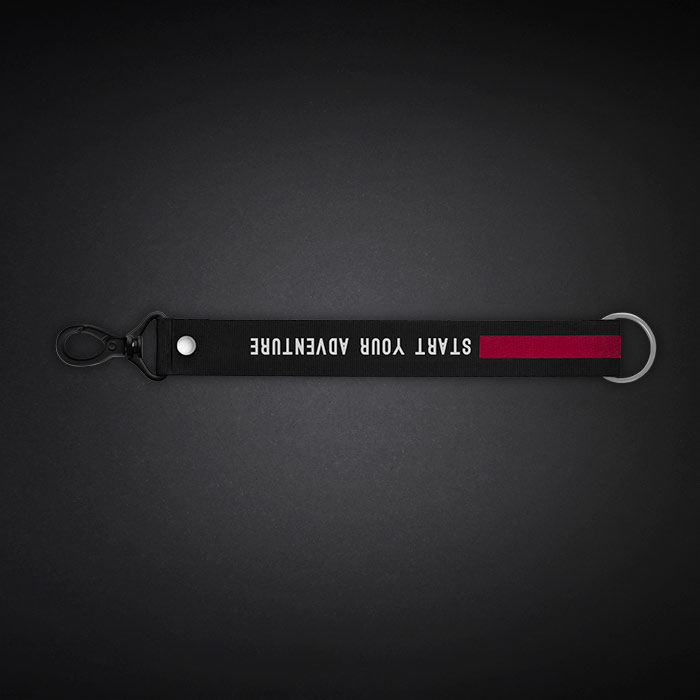  Medium Red Text Line Lanyard 