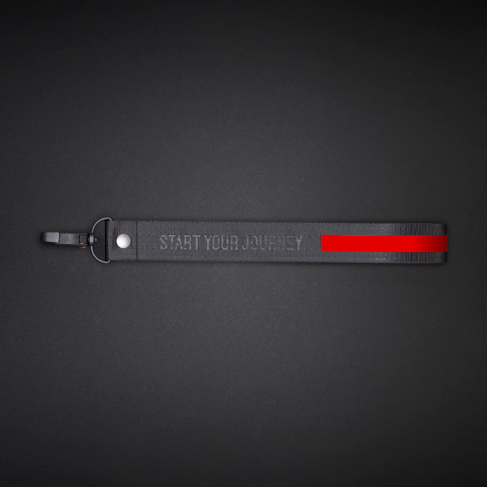  Medium Red Text Line Lanyard 