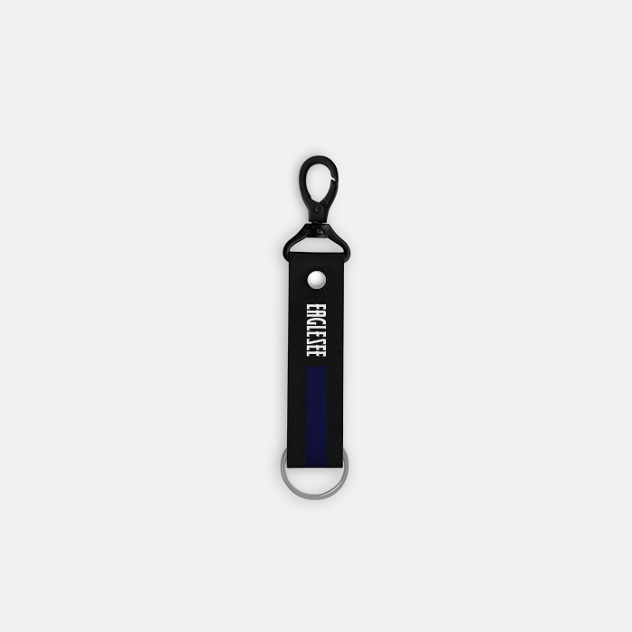 Small Dark Blue Text Line Lanyard