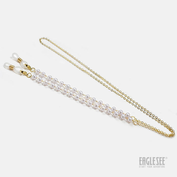 White Pearl + Gold Chain