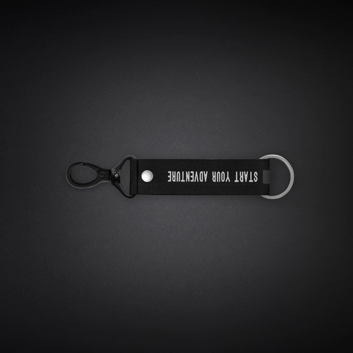 Small Dark Grey Text Line Lanyard