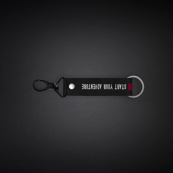 Small Red Text Line Lanyard